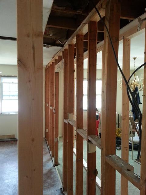 100:  I forgot to mention that I removed the outlets, and pulled the cables back down into the basement. We needed to connect the wires temporarily down there to power the fridge for the time being.