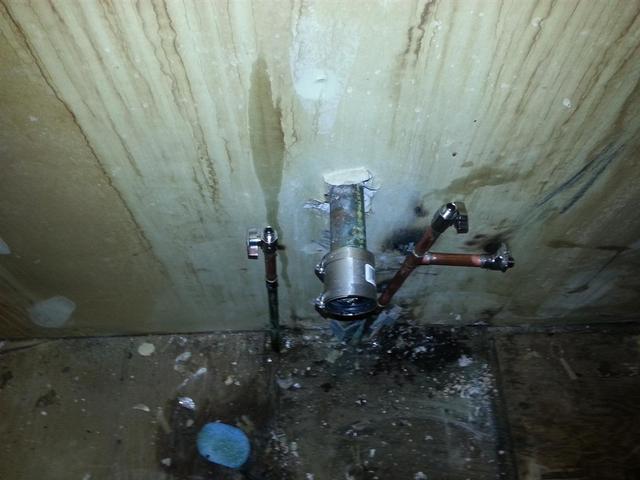 123:  We sweat in new 1/4 turn ball valves for the sink and dishwasher connections.