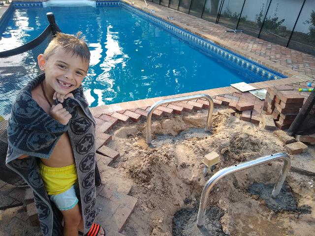 429: When my son was old enough, he begged for a diving board.  I guess it's time we put it back in.