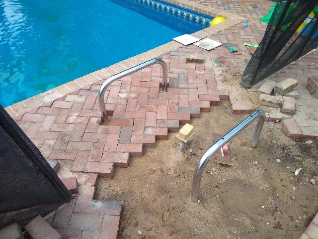 430: Weaving the pavers around the new stanchions
